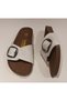 Anatomical Sole Adjustable Buckle Birken Model White Women's Slippers - 7