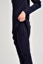 Water Tulle Detailed Navy Blue Lycra 5 Piece Hijab Swimsuit Set - 6