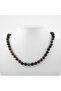Indian Agate 8 Mm Knotted Natural Stone Necklace