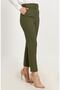 Large Size High Waist Skinny Leg Trousers with Balca Belt Gift - Khaki