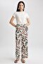 Palazzo Printed Linen Blended Trousers Z6857az23sm - 3