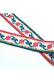 Indian Handwork Ribbon Flower Motif Turquoise-pink - 4