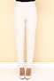 Large Size High Waist Skinny Leg Trousers with Balca Belt Gift - Ecru - 2