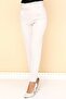 Large Size High Waist Skinny Leg Trousers with Balca Belt Gift - Ecru - 3