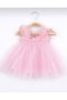 Pink Butterfly Wing Detailed Baby Girl Dress - 2