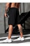 Plus Size Innovation Printed Black Summer Sports Shorts - Comfortable Daily Shorts - 3