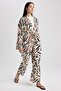 Palazzo Printed Linen Blended Trousers Z6857az23sm - 2