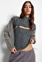 Anthracite Crop Openwork/Perforated 2-Piece Knitwear Sweater Twoaw24Kz00099