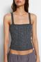 Anthracite Crop Openwork/Perforated 2-Piece Knitwear Sweater Twoaw24Kz00099 - 3