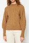 Camel Soft Textured Hair Braided Sweater TWOAW21KZ0109 - 3