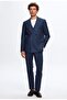 Ds Groom Slim Fit Navy Blue Crow's Feet Suit