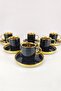 Kosovo Porcelain 2-Person Gilded Coffee Cup Set Black Gold - Ist-121 C320.049 - 4