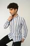 Striped Slim Fit Linen Shirt - 4