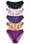 5-Piece Double Color Lace High Waist Women's Panties