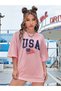 USA America Printed Oversize T-shirt Casual Boyfirend - 2