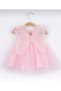 Pink Butterfly Wing Detailed Baby Girl Dress - 4