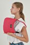 Fuchsia U34 Single Zipper Compartment Canvas Fabric Women's Daily Baguette Hand and Shoulder Bag L:17 cm E:25 - 2