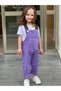 Girl's Embroidery Detailed Gabardine Salopet - 4