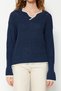 Petrol Wide Fit Color Block Knitwear Sweater TWOAW23KZ00419 - 4