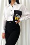 Women's White New Season Design Wide Oversize Shirt - 6