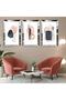 Abstract Pattern Stone Silver Plexi Edge Triple Mdf Table Set