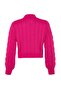 Fuchsia Cropped Mock Neck Knit Sweater TWOAW22KZ1634 - 9