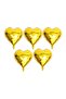 5 Pieces Gold Heart Foil Balloon 15 Inch - 38 Cm