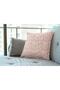 42x42cm Cotton Woven Throw Pillow Pillow Case with Cream Branch Printed on Pink Background - 4