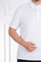 Interview Polo Neck 100% Cotton Textured White T-shirt - 6