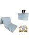 Folding Camping Bed Tent Bed Sponge Mattress Zippered 80x180 Cm 6 Cm Blue Gray Zigzag