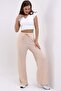 Pocket Detailed Wide Leg/Relaxed Cut High Waist Sweater Knitted Trousers - 4