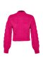 Fuchsia Cropped Mock Neck Knit Sweater TWOAW22KZ1634 - 7