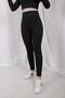 Women's Black Wide Belt Steel Knitted Tights