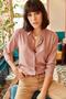 Women's Dusty Rose Textured Draped Shirt GML-19000402 - 2
