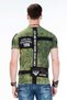 Ct441 Washed Printed Slim Fit Green Men's T-Shirt - 4