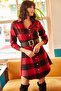 Women's Red Lumberjack Thick Plaid Tunic Dress ELB-19000836
