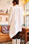 Women's White Shirt Collar Asymmetrical Tunic TNK-19000034 - 4