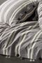 Heritage 100% Cotton Single Washable Yarn Paint Striped Duvet Set Anthracite