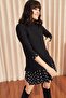 Women's Black and White Paneled Brioche Knit Dress ELB-19000965 - 3