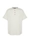 Ekru Keten İçerikli Oversize Fit Gömlek TMNSS23GO00139 - 7