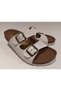 Anatomical Sole Adjustable Double Buckle Birken Model White Women's Slippers - 3