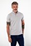 Men's Close-Fitting Basic Polo Neck Short Sleeve Solid Gray T-Shirt - 5
