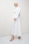 Frill Detailed and Stone Embroidered Belted Hijab Dress - 5