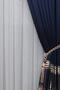 Single Wing Plain Steel Pattern Double Breasted Tulle Curtain with Leaded Skirts and 1-2 Pleats - 2