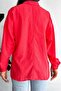 Women's Pomegranate Blossom Low Shoulder Single Pocket Basic Oversize Wide Fit Shirt - 6
