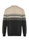 Antrasit Slim Fit Yünlü Bisiklet Yaka Panel Jakarlı Triko Kazak TMNAW21KZ0738 - 8