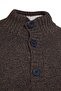 Kahverengi Casual Slim Fit Yünlü Yarım Balıkçı Düğmeli Triko Kazak TMNAW21KZ0394 - 2