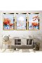 Deer Abstract Pattern Gold Plexi Edge Triple Mdf Table Set - 2
