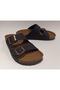 Anatomical Sole Adjustable Double Buckle Birken Model Black Women's Slippers - 2