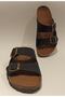 Anatomical Sole Adjustable Double Buckle Birken Model Black Women's Slippers - 4